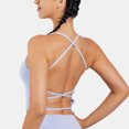 thumbnail image 2 of Vedolay Trendy Tops For Women Women's Sleeveless Halter Criss Cross Cami Lace Up Self Tie Tank Crop Tops,Light Blue S, 2 of 5