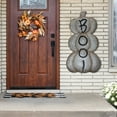 thumbnail image 3 of Northlight Boo! Stacked Pumpkins Metal Halloween Porch Sign - 28" - Silver, 3 of 9