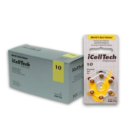 60 iCellTech Hearing Aid Batteries Size: 10
