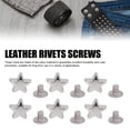 thumbnail image 3 of 50 Sets Leather Five Pointed Star Rivet, Strong Grip Quick and Easy Installation Pentagram Shape Leather Rivets for Shoes Bags Clothing10mm Gold, 3 of 7