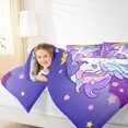 thumbnail image 4 of Manfei Cute Unicorn Theme Bedding Comforter Set,3D Purple Rainbow Twin Comforter Sets,Kawaii Floral Stars Print Bedding Set For Girls Kids,Microfiber Bedroom Decor Reversible,2 Pieces, 4 of 8