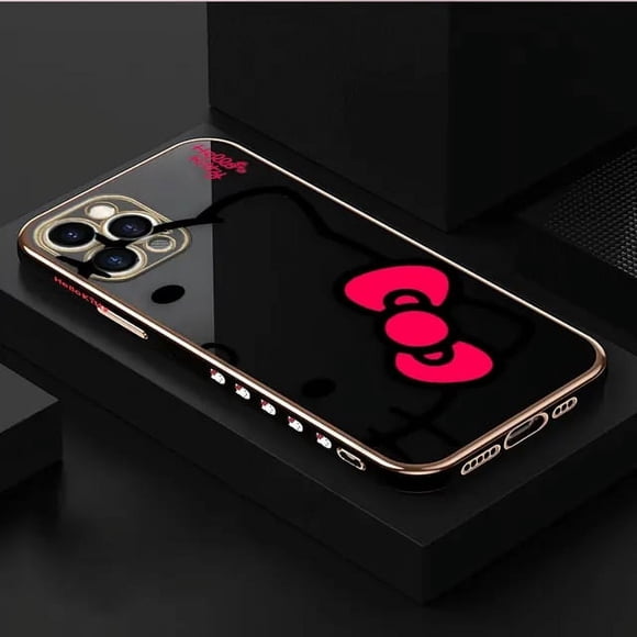 Étui Lisse E-TPU 2024 pour APPLE iPhone 15 14 13 12 11 X TP Max 8 7 SE 6S 6 Plus Mini Étui Rose Art Hello Kitty Chat LXY