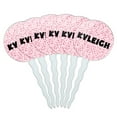 thumbnail image 1 of Kyleigh Cupcake Picks Toppers - Set of 6 - Pink Speckles, 1 of 1