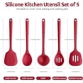 thumbnail image 2 of Silicone Kitchen Cooking Utensil Set: U-Taste 446°F Heat Resistant 13.6in Long Kitchen Gadgets, BPA Free Non Stick Rubber Cook Accessories For Stir Frying, Serving, Basting, Mixing (5 Pieces, Red), 2 of 9