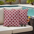 thumbnail image 4 of Red Geometric Outdoor Waterproof Pillow Covers, Vintage Rhombus Circle Texture Decorative Square Throw Pillowcase Sofa Cushion Sham for Patio/Couch/Chair, 16"x16" 2 Pack, 4 of 8