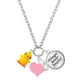 thumbnail image 1 of Delight Jewelry Resin Yellow Chick - Light Pink Heart Nurse Strong Zoe Necklace, 1 of 4