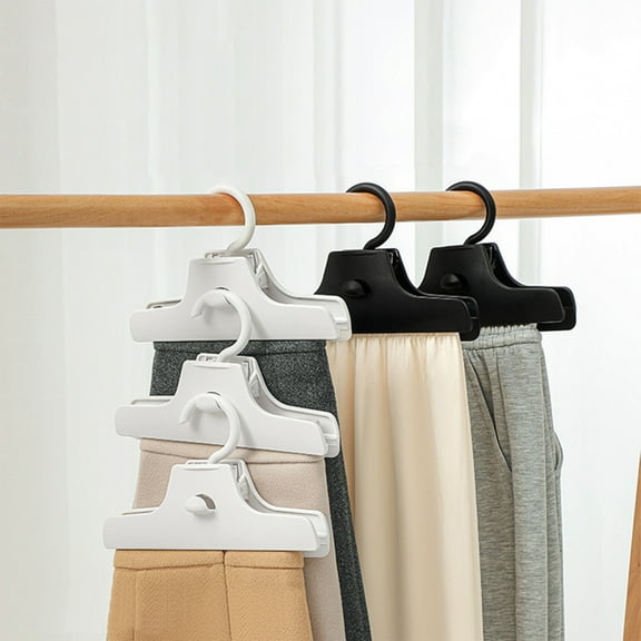 PPgejGEK Seamless Pants Hanger with Clip - 21x13.5x3cm (8.27x5.31x1.18in) Anti-Wrinkle Clothes Storage Rack for Home Use, High Load-Bearing and Space-Saving Design for Trousers and Clothing