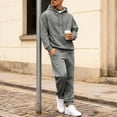 thumbnail image 4 of Two-piece Set Fashionable Outdoor Casual Sportswear Men's Tracksuit New Solid Color Hoodie+pants Male Fashionable Casual Sports Sets All-Match Casual Hoodie Sweatpant Suits, 4 of 7