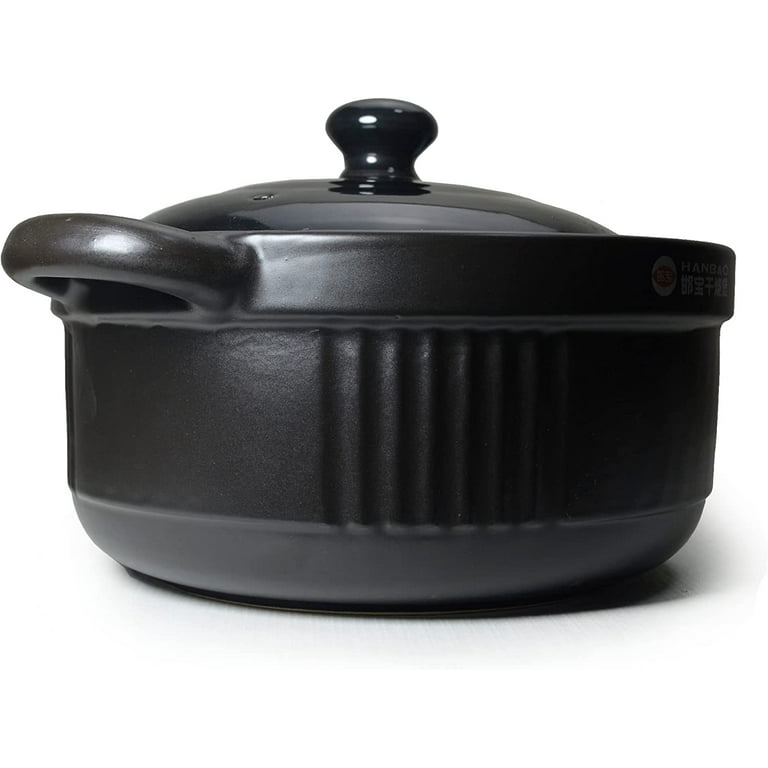  Korean Premium Stoneware Black Casserole Clay Pot with