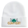 thumbnail image 5 of Slainte Embroidered 12 Inch Long Knitted Beanie - White OSFM, 5 of 5