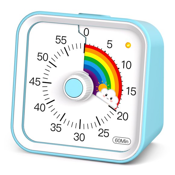 Infpokid Temporizador Visual Para Niños Con Función De Pausa Lindo Temporizador Silencioso Con Arco Iris Para Aula Enseñanza Tarea Cocina 60 Minutos Cuenta Regresiva Gestión Del Tiempo Para Tdah (Arco