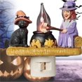 thumbnail image 3 of Halloween Night Light Plug In 3D Cat and Witch Campfires Flickering Nightlight, 3 of 8