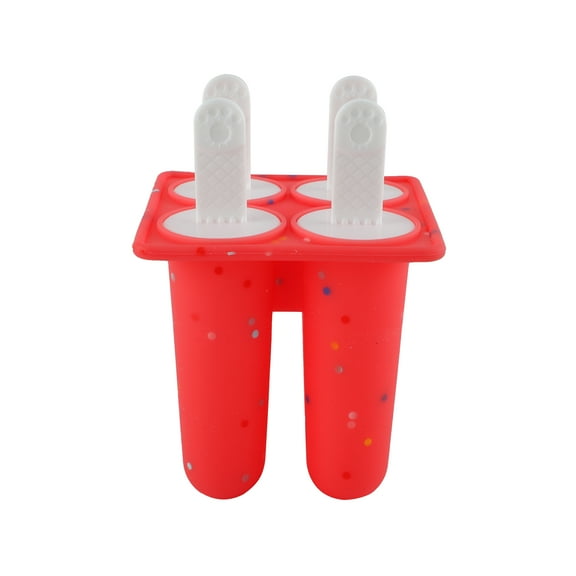 Round Silicone Ice Pop Molds - Reusable & Dishwasher Safe, Red