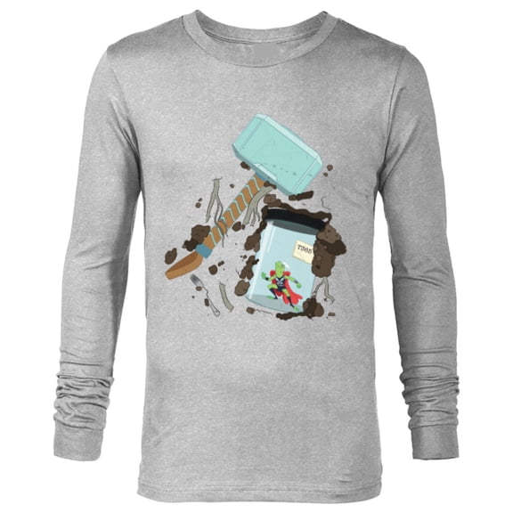 Marvel Loki Frog Thor Throg in a Jar with Mjolnir Hammer - Long Sleeve T-Shirt for Men - Customized-Athletic Heather