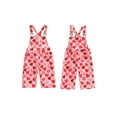 thumbnail image 2 of BemeyourBBs Toddler Baby Girl Valentines Day Outfit Heart Overalls Romper Print Sleeveless Pants Jumpsuit with Pockets Spring Summer Clothes, 2 of 9