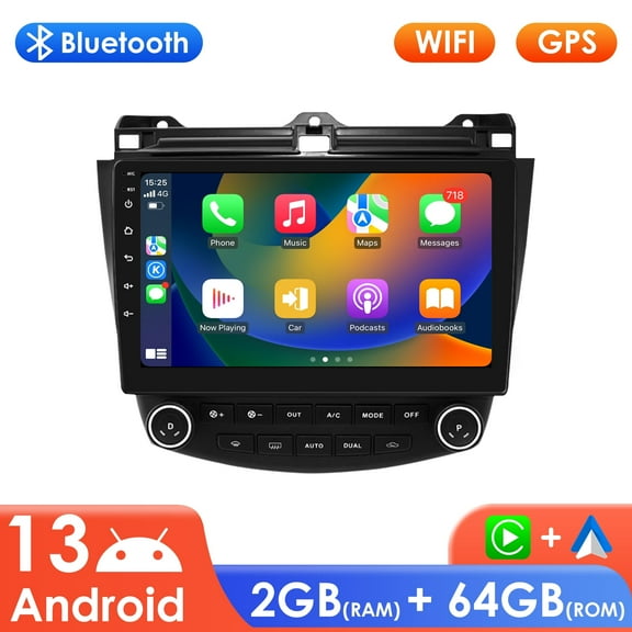 10.1" Touch Screen Android 13 Bluetooth Carplay Car Stereo Radio Multimedia Head Unit GPS Navigation Player For Honda Accord 2003 2004 2005 2006 2007