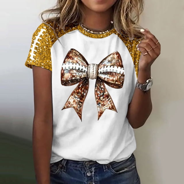 TINZ T-Shirt Décontracté Mode Imprimé Col Rond Manches Courtes Chandail T-Shirt Manches Longues Chemises Femmes Manches Longues Compression T-Shirts Graphiques pour Femmes