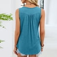 thumbnail image 2 of Felirenzacia Cotton Henley Sleeveless Shirts for Women Summer Casual Tank Tops Buttons Tees Camis,Blue,2XL, 2 of 9