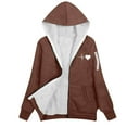 thumbnail image 4 of Mifsaly Plus Size Womens Fleece Jacket Oversized Zip up Sherpa Lined Hooded Sweatshirt Long Sleeve Thick Warm Hoodie Heart Graphic Fashion Thermal Winter Outerwear with Pockets, 4 of 4