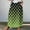 100#Green, variant on Dwaogom Women's Skirts High Elastic Waisted Casual Skirt Polka Dot Pleated Floral/Solid Midi Skirts Women's Printed Elastic Waistband Pleated Skirt With Mid Calf Skirt with Pockets