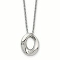 thumbnail image 1 of Collier en Cristal de 2 Cercles Ondulés Polis en Acier Inoxydable 18 Pouces, 1 of 4