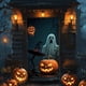 thumbnail image 1 of Cortina colgante para puerta de Halloween, suministros para diseño de escenas de fiestas y festivales, tela decorativa para colgar en el porche., 1 of 5