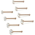 thumbnail image 3 of Piercing para la nariz en forma de L de acero inoxidable de 20 g, 1,5 mm, 2 mm, 2,5 mm, 3 mm, 8 unidades, 3 colores, 3 of 6