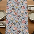 thumbnail image 5 of Table Runners 70 Inches Long Dress Scarves, Vintage Spring Floral Farmhouse Coffee/Dining/Kitchen Table Decor, Holiday Table Runner, Farmhouse Flowers Blue Vintage 13x70 Inch, 5 of 9