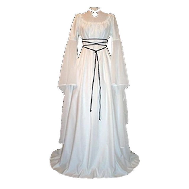 Robe Maxi Médiévale Renaissance d'Halloween pour Femmes, Costume Gothique