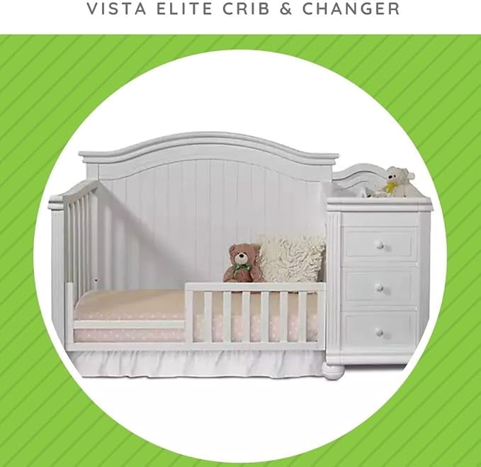Toddler Bed Safety Guard Rail Conversion Kit for Sorelle Cribs (White, Model #137)