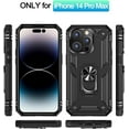 thumbnail image 3 of Phone Case for iPhone 14 Pro Max Case, Military Grade Protective iPhone 14 Pro Max Cases Cover with Ring Car Mount Kickstand for iPhone 14 Pro Max 6.7" - Black, 3 of 12