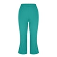 thumbnail image 6 of Women's High Waist Yoga Leggings with Pockets, 7/8 Length, Solid Color, Summer Workout Athletic Pants for Women, Running Fitness Sports, Lounge Casual, Womens Gym Pants | VerBelle,Mint Green L, 6 of 8