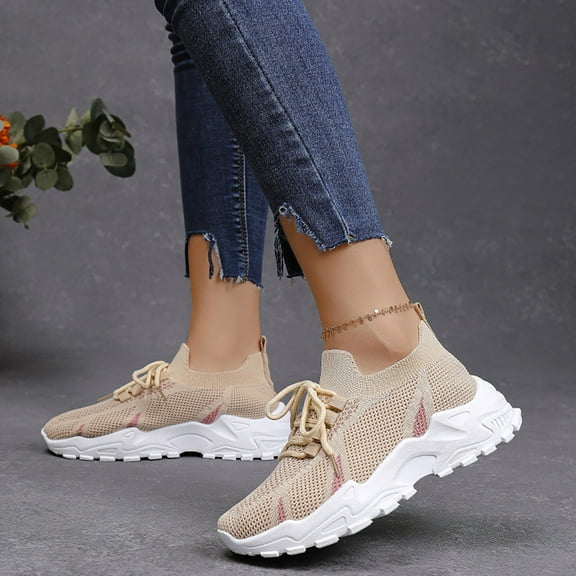 XIMIN Women's Adorable Butterfly Pattern Lace-Up Fashion Sneakers Lightweight Orthopedic Walking Shoes Lace-Up Breathable Mesh Anti-Slip Tennis Sneakers Casual & Comfortable Shoes