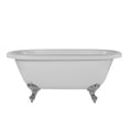 thumbnail image 2 of Windsor 60 Inch Acrylic Double Ended Clawfoot Tub - Continuous Roll Rim - No Faucet Drillings - Ball & Claw Feet, 2 of 2