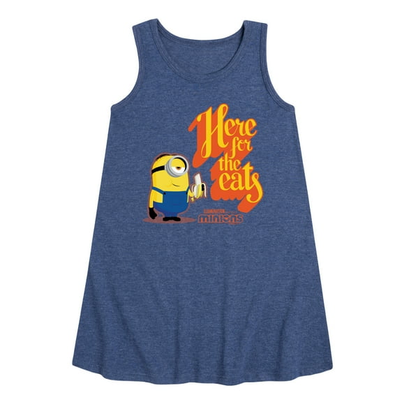 Despicable Me Minions - Only Here For The Eats - Toddler & Youth Girls A-line Dress