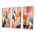 thumbnail image 3 of Designart "Symmetrical Pastels in the World of Hard-Edge V" Abstract Framed Wall Art Set Of 3 - Multi-Color Hard Edge Painting Frame Canvas Set For Living Room Decor, 3 of 6