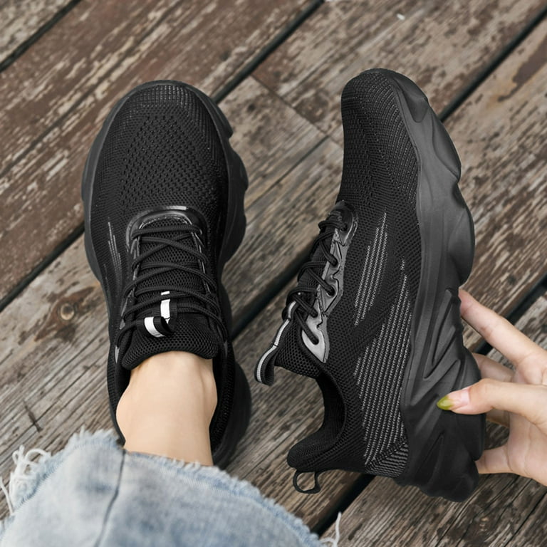 CAICJ98 Womens Running Shoes Women's Sock Walking Shoes Comfortable Mesh  Lightweight Slip On Sneakers,Black 