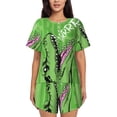thumbnail image 1 of Balery CROCODILE HEAD Conjunto de Pijama para Mujer con Estampado, Dos Piezas de Manga Corta y Shorts, Ropa de Dormir Suave con Cuello Redondo y Bolsillos-Large, 1 of 6