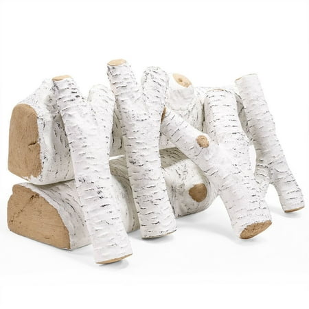 

White Modern Fake Fireplace Fire Log Set