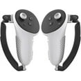thumbnail image 2 of (1 par) Funda de agarre para mando compatible con Quest 3, con correa de mano ajustable, funda protectora suave de silicona para realidad virtual, color blanco, 2 of 5
