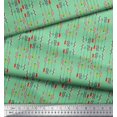 thumbnail image 3 of Soimoi Green polyester Crepe Fabric Joker Face & Colorful Arrow Print Sewing Fabric Yard 42 Inch Wide, 3 of 3