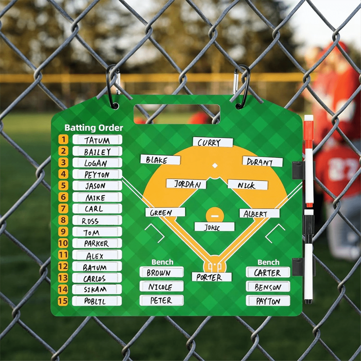 Magnetic Baseball Lineup Board, Dry EraseCoach Lineup Board, Reusable Softball Lineup Board for Baseball Coaching