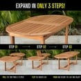 Bahamas Expandable 7Piece Oval Patio Dining Set, Eucalyptus Wood, For