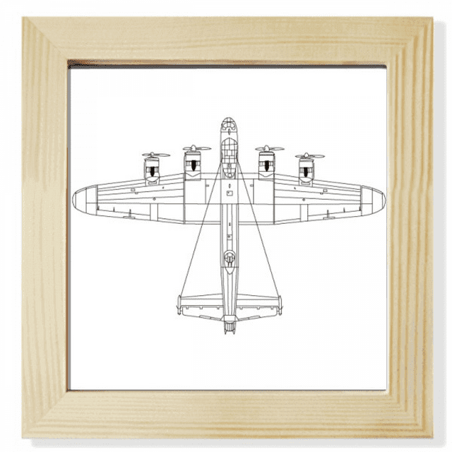 Cadre Photo Carré Art Déco Militaire Ligne d'Avion pour Mur Ou Table