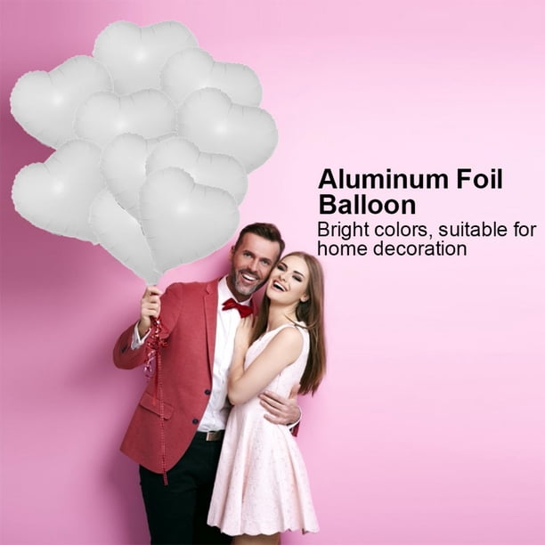 Globos de Helio de Corazón Blanco Globos de Corazón de Helio Blanco Papel de Aluminio de Alto Grado 10 Piezas Globos de Papel de Aluminio de Corazón de 18" Fiesta Boda ANGGREK Otros