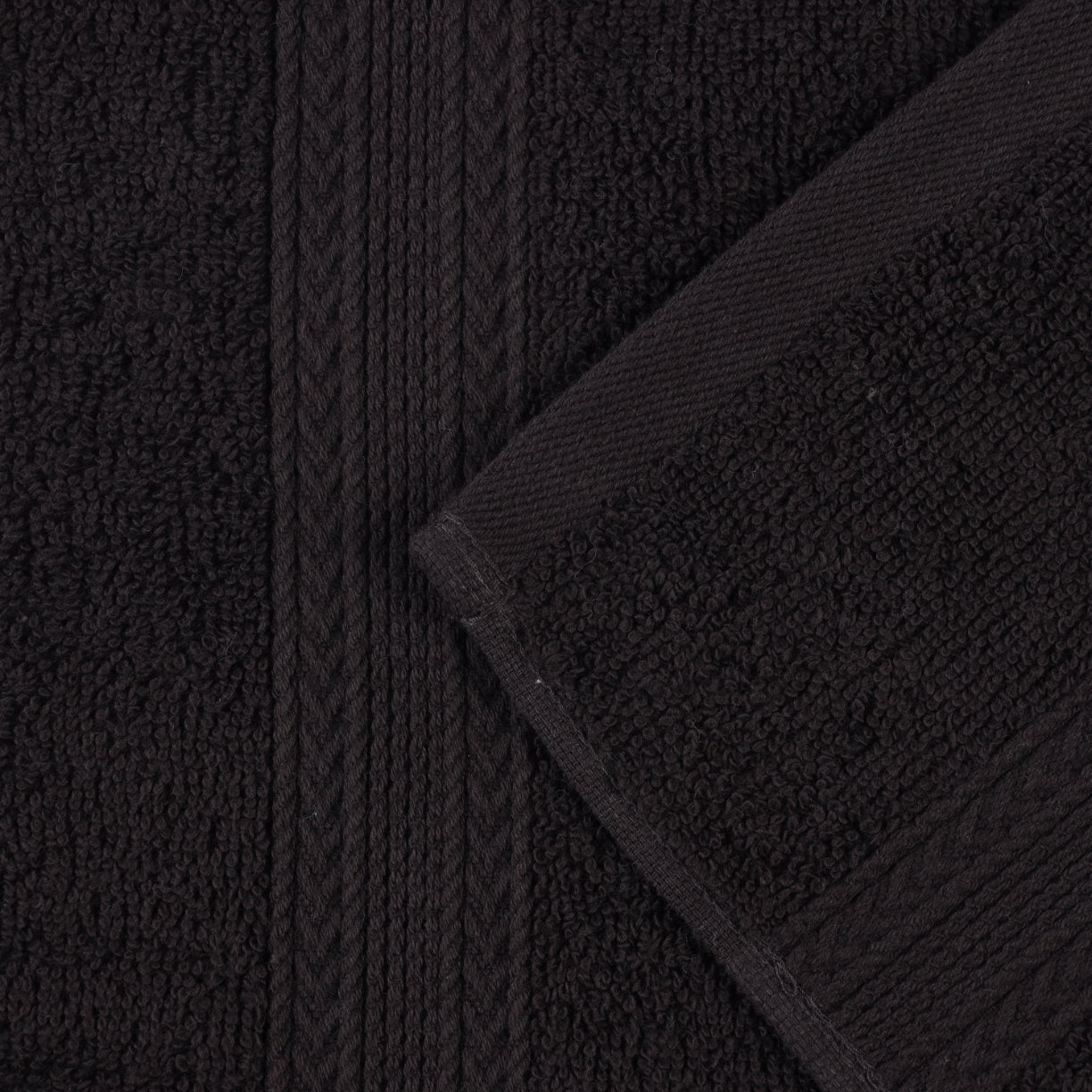 Superior Eco-Friendly Cotton Solid 12-Piece Black Towel Set