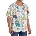 thumbnail image 2 of Balery Easter Rabbit Camisa Casual de Manga Corta con Botones para Hombre, Texturizada, Estilo Cubano, para Playa, Verano-Medium, 2 of 5