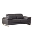 thumbnail image 1 of 31" Tasteful Dark Grey Leather Loveseat, 1 of 1