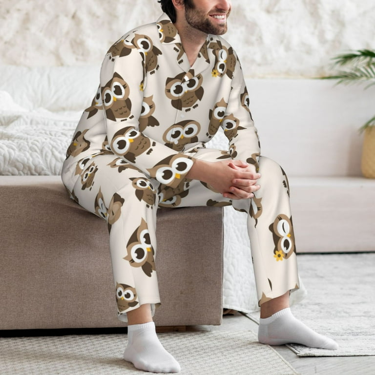Mens owl pajamas hotsell