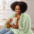 thumbnail image 3 of Utopia Bedding Fleece Blanket Queen Size Sage Green 300GSM Luxury Fuzzy Soft Anti-Static Microfiber Bed Blanket (90x90 Inch), 3 of 9